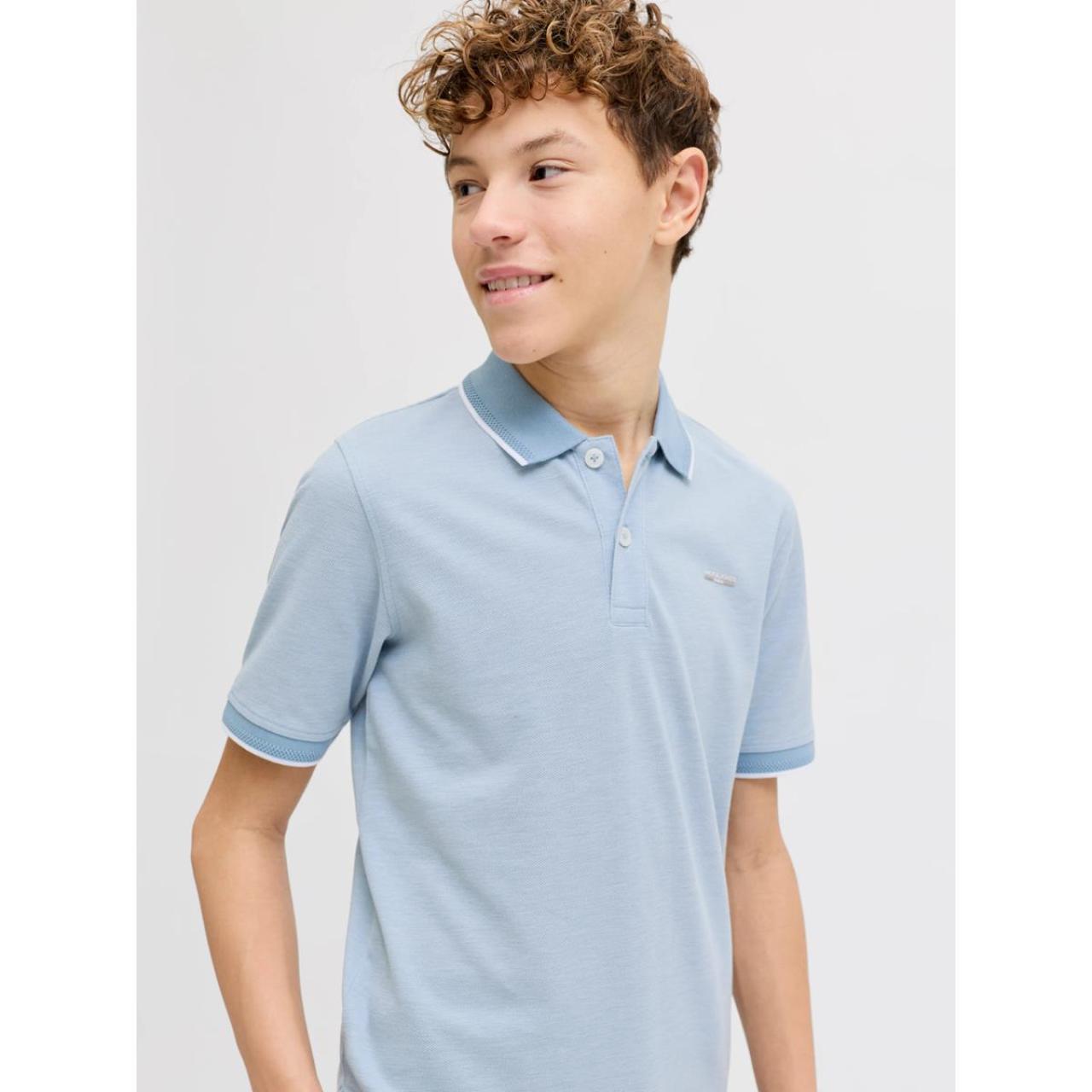 Μπλούζα πικέ πόλο αγόρι Jack & Jones-12279751-Ashley Blue