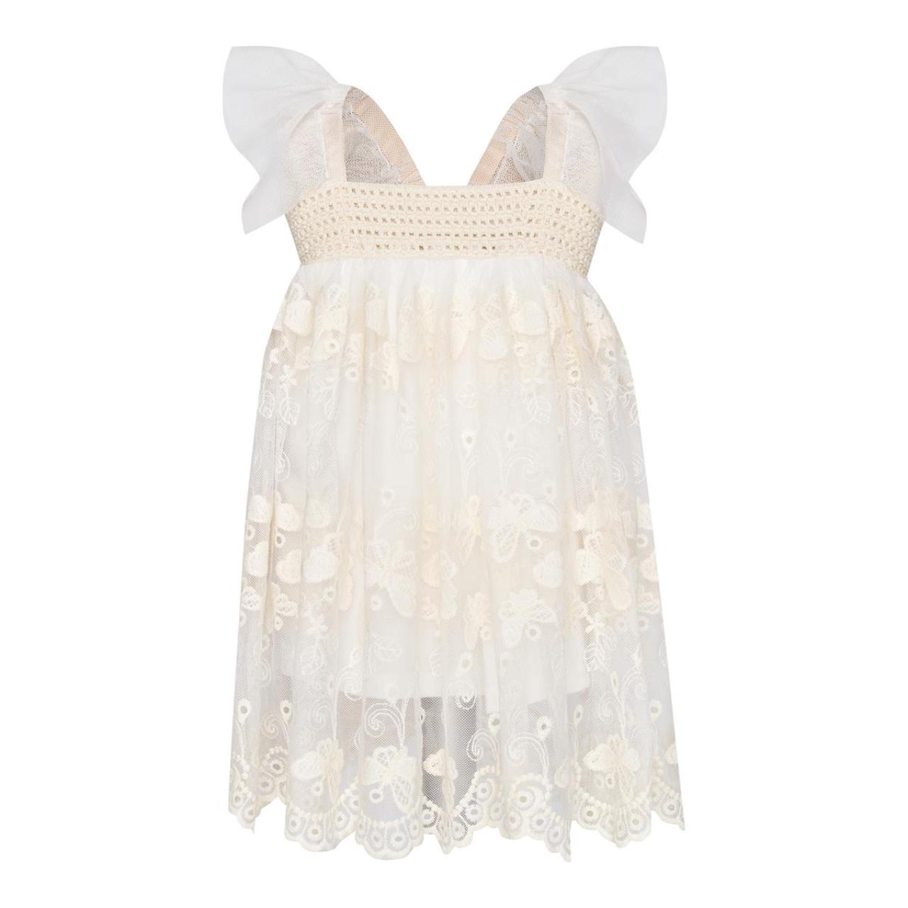 Φόρεμα μπεμπέ λινό κορίτσι two in a castle-T7243-Ecru