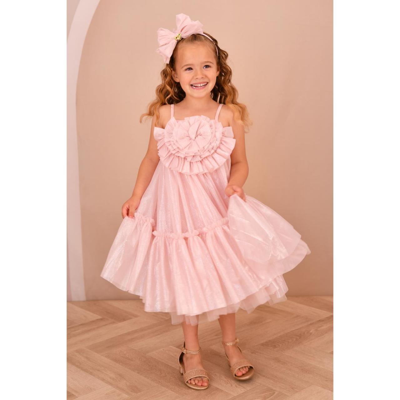 Φόρεμα τούλι κορίτσι Angel's Face-Rosheen Sparkle Tulle Strappy Dress-Sweet Blush