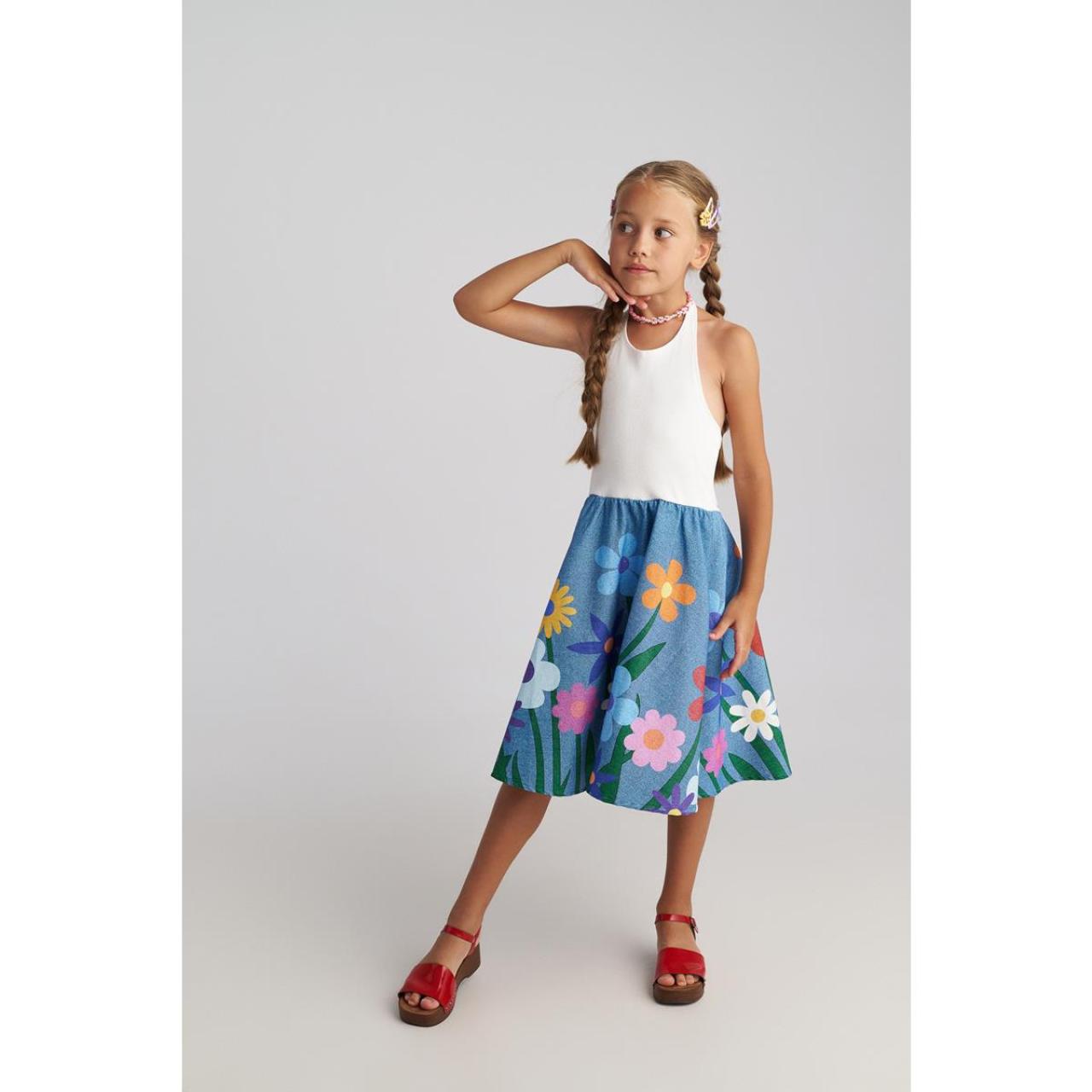 Φόρεμα υφασμάτινο κορίτσι two in a castle-T7130-Blue