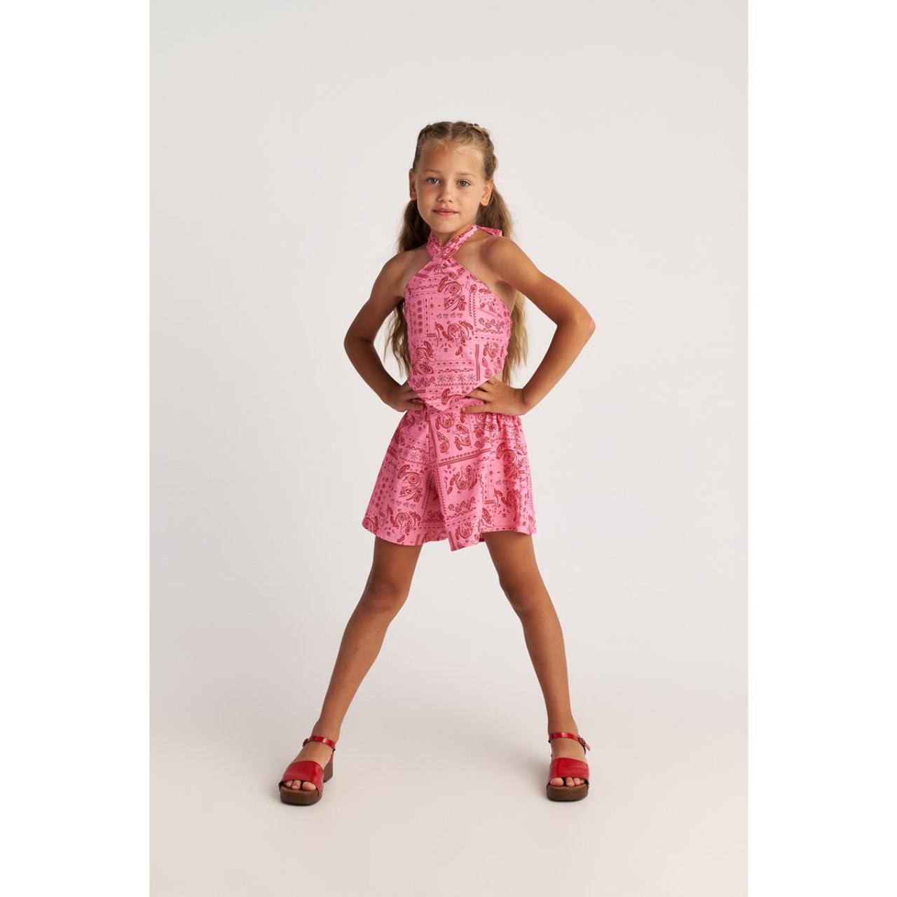 Σετ υφασμάτινο με σορτς κορίτσι two in a castle-T7073-Pink