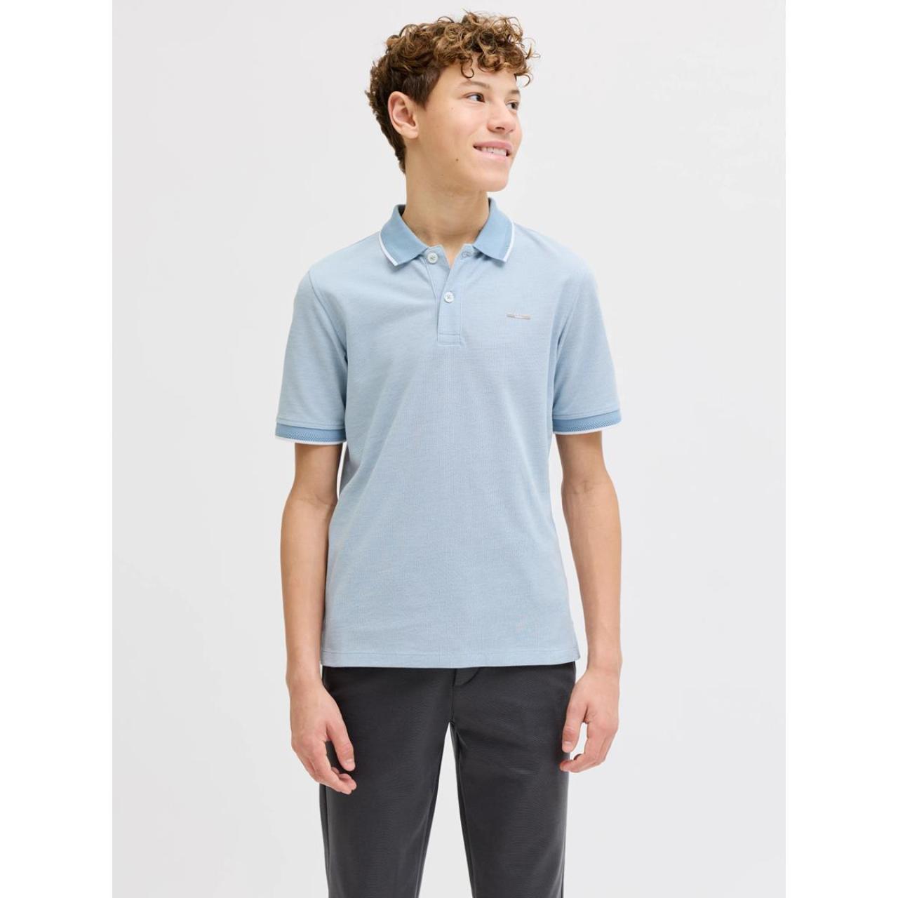 Μπλούζα πικέ πόλο αγόρι Jack & Jones-12279751-Ashley Blue