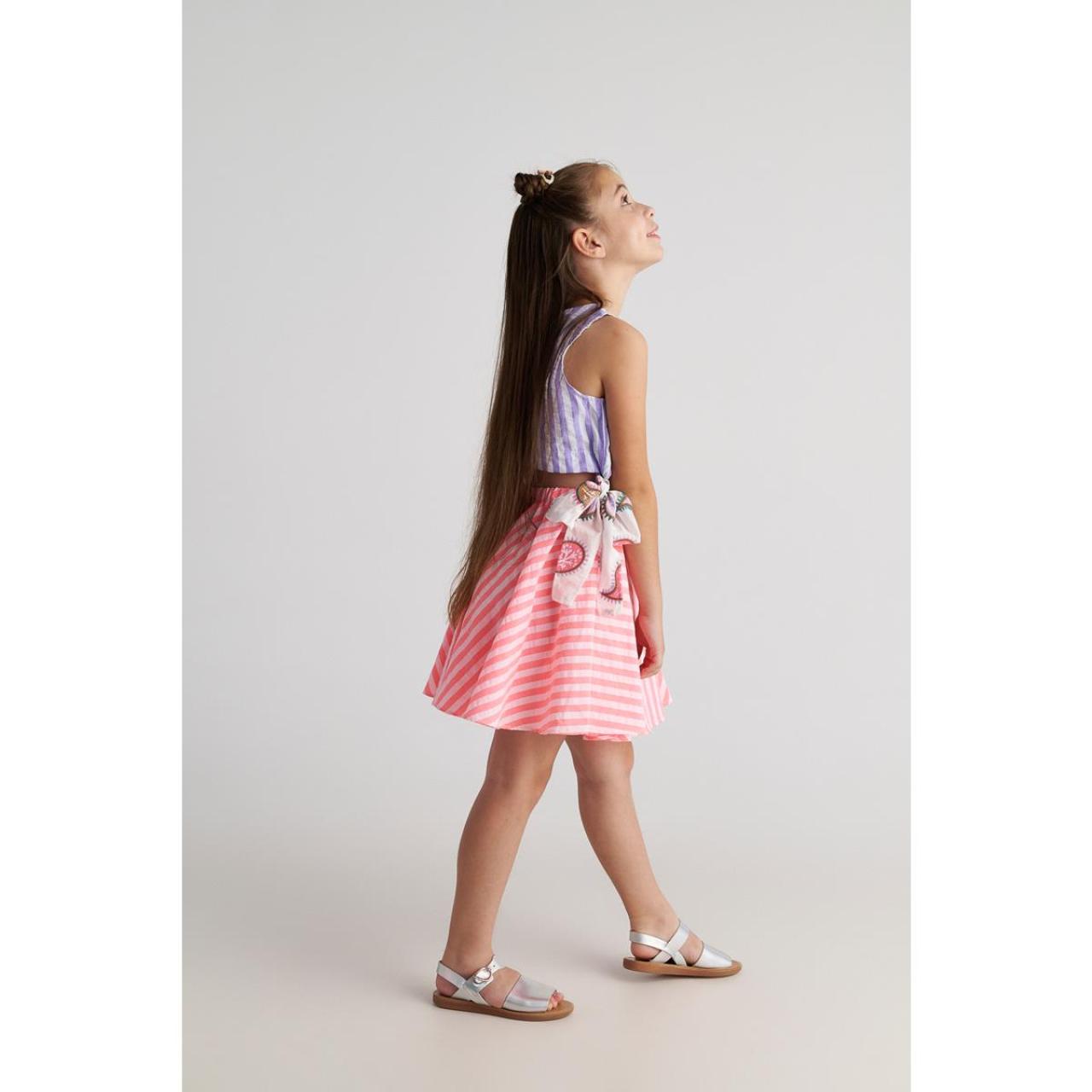 Σετ υφασμάτινο με φούστα κορίτσι two in a castle-T7125-Striped