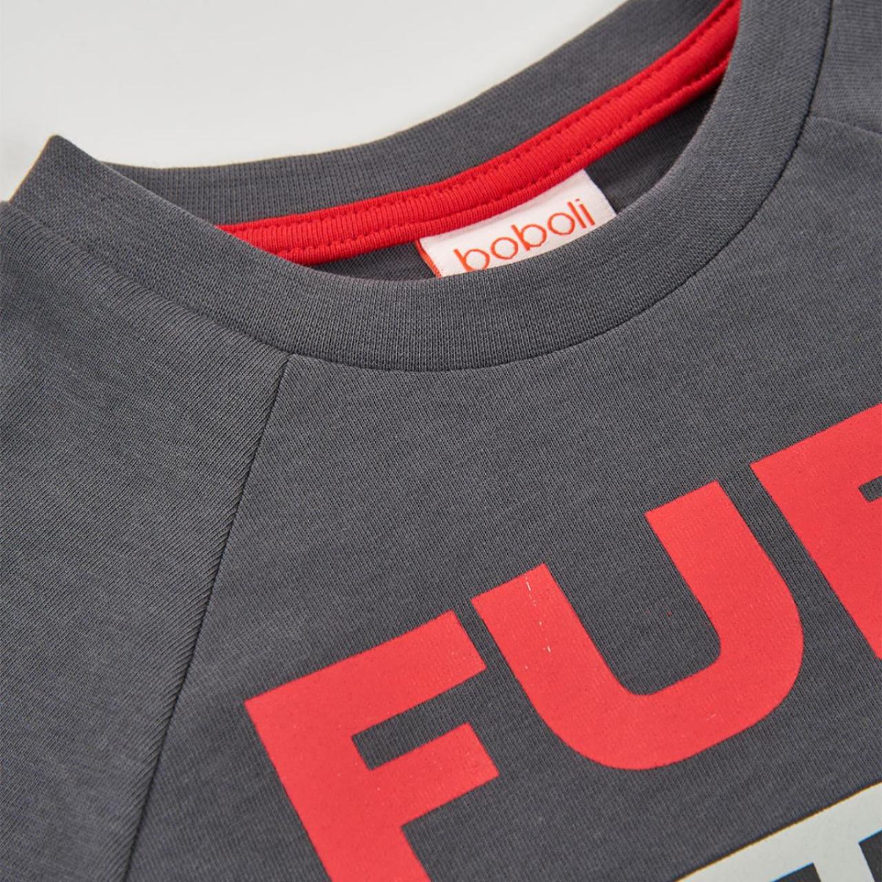 Μπλούζα μακό αγόρι Boboli-603076-8116-Anthracite φωτογραφία