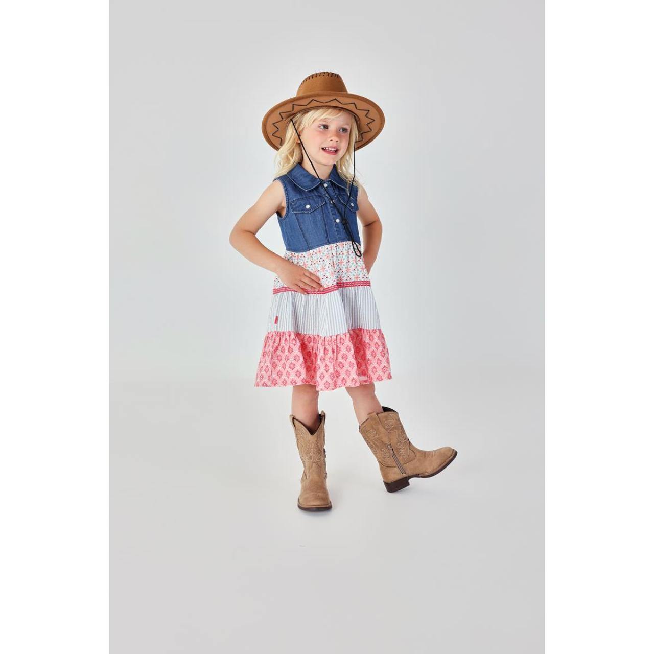 Φόρεμα υφασμάτινο κορίτσι Boboli-303130-Blue