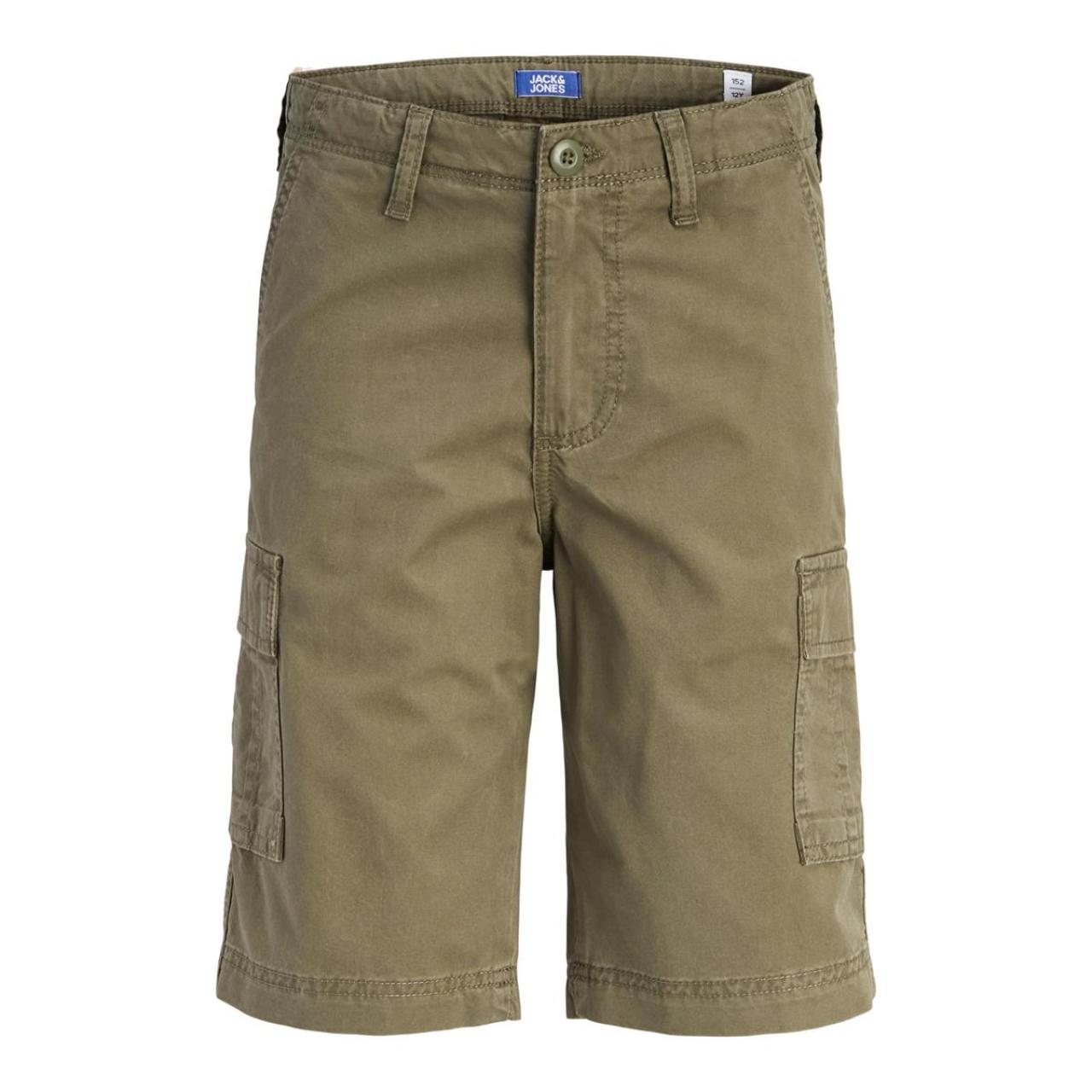 Βερμούδα υφασμάτινη cargo αγόρι Jack & Jones-12292765-Olive Night
