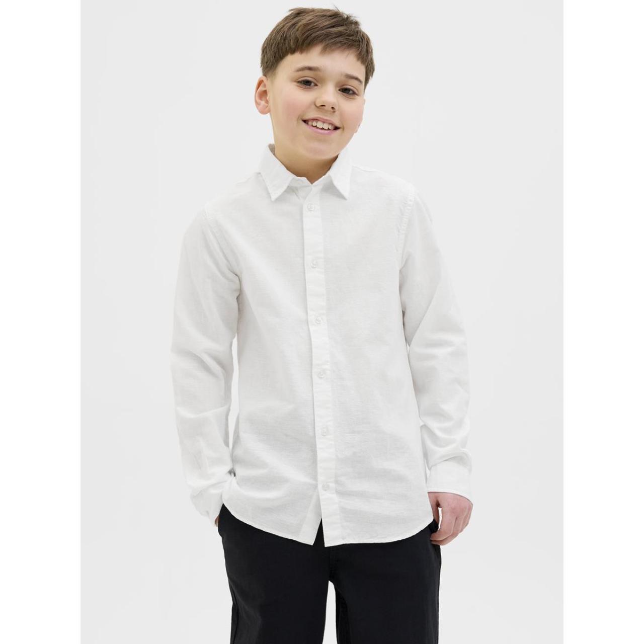 Πουκάμισο λινό αγόρι Jack & Jones-12268988-White