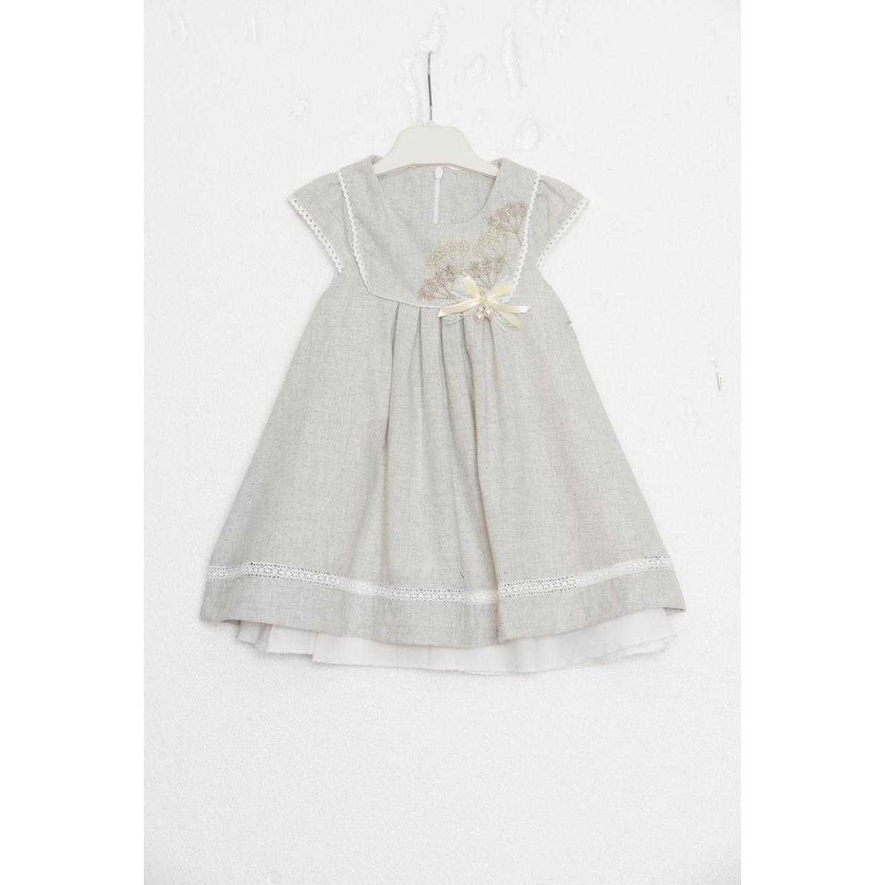 Φόρεμα μπεμπέ υφασμάτινο κορίτσι Restart-26/10836-Grey