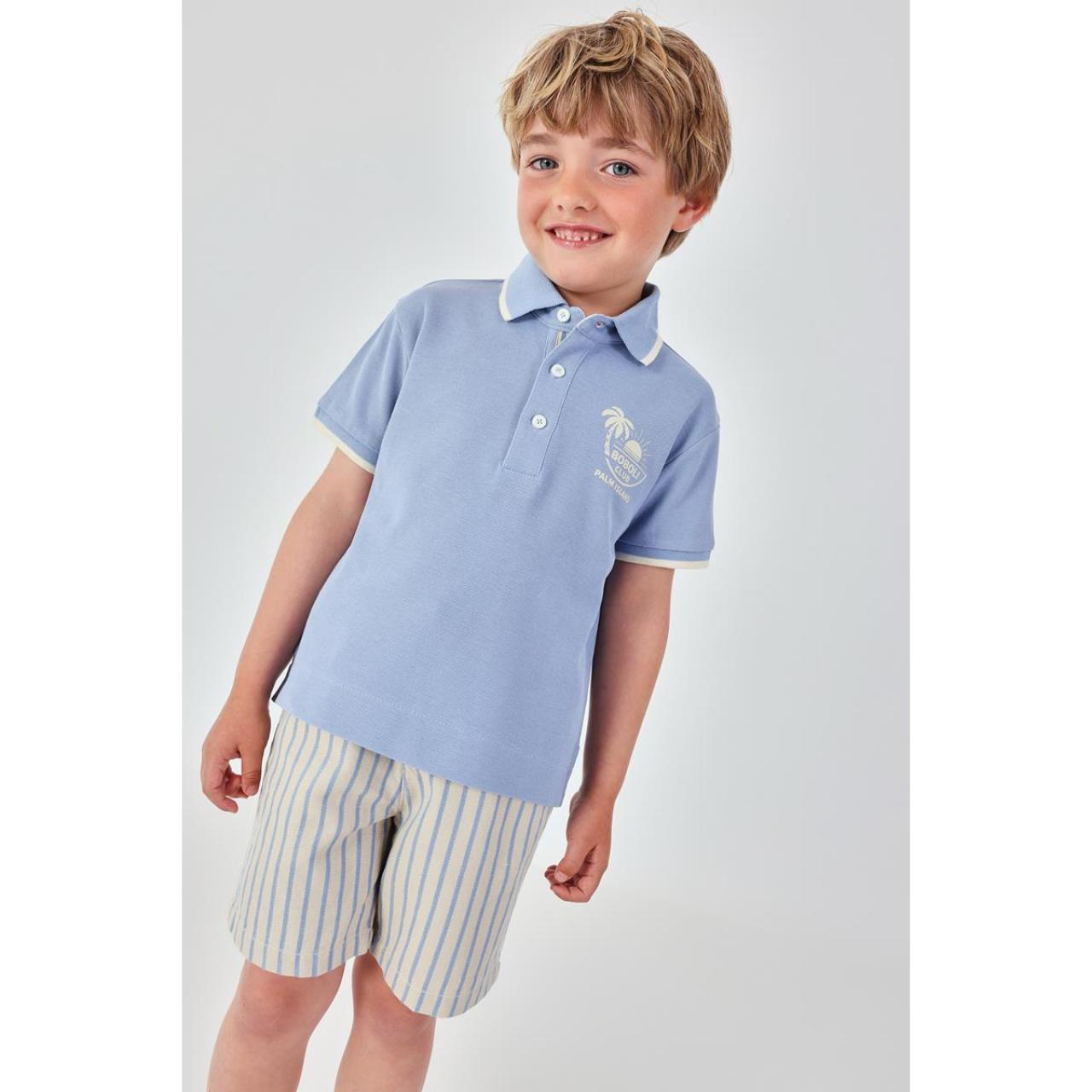 Μπλούζα πόλο πικέ αγόρι Boboli-833004-2646-Ciel