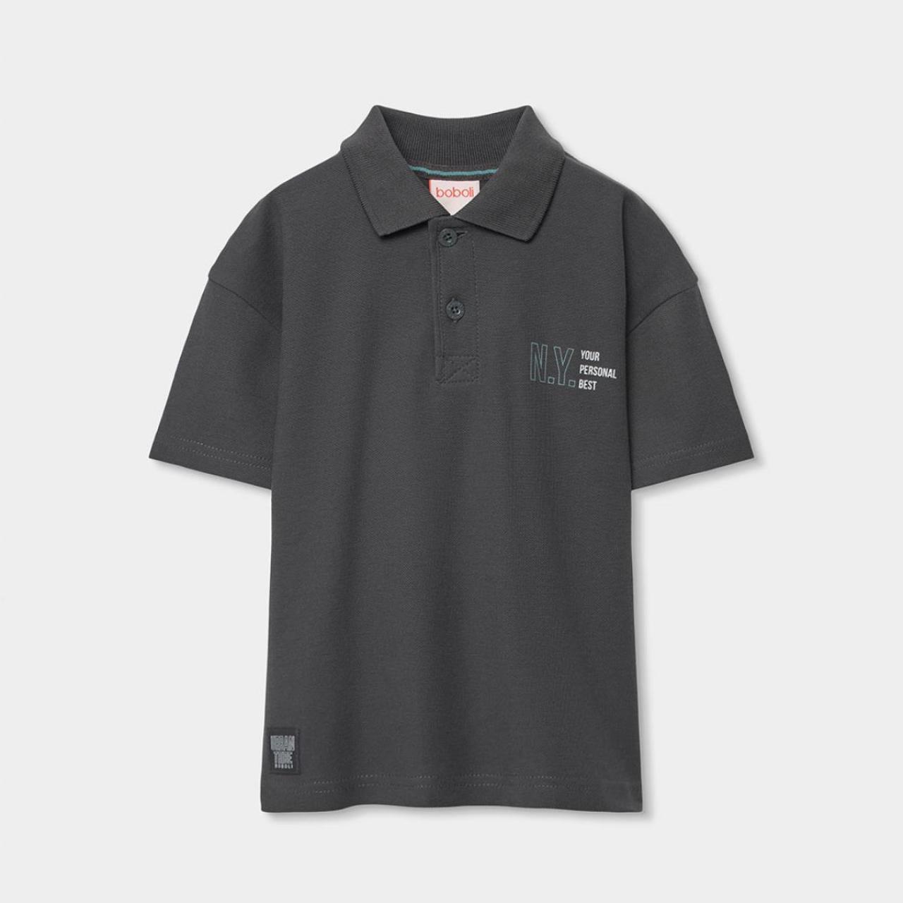 Μπλούζα πόλο πικέ αγόρι Boboli-853017-8116-Anthracite