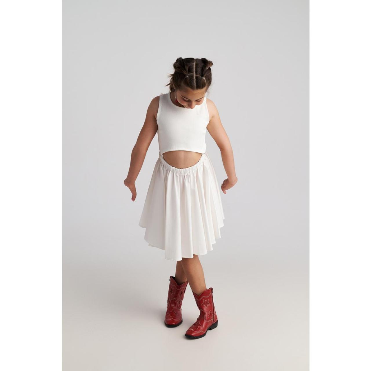 Φόρεμα υφασμάτινο κορίτσι two in a castle-T7210-White