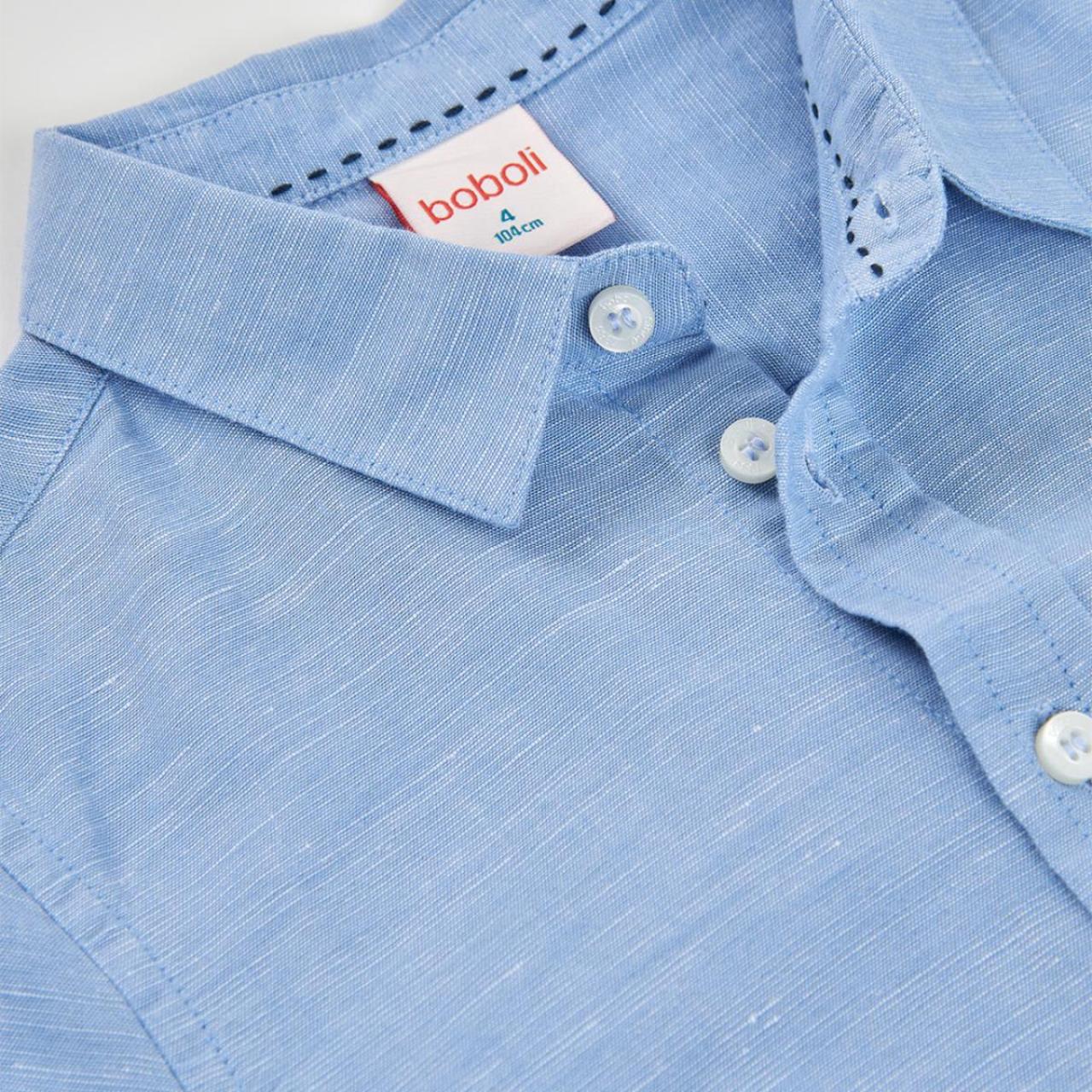 Πουκάμισο λινό αγόρι Boboli-873019-2583-Ciel φωτογραφία