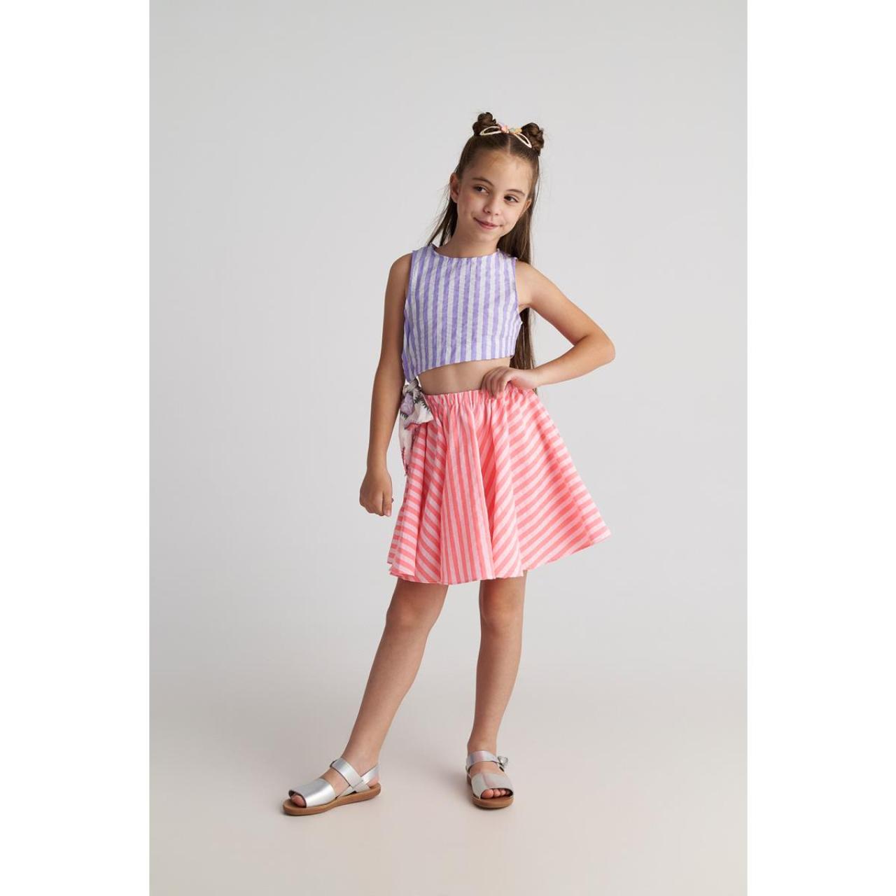 Σετ υφασμάτινο με φούστα κορίτσι two in a castle-T7125-Striped