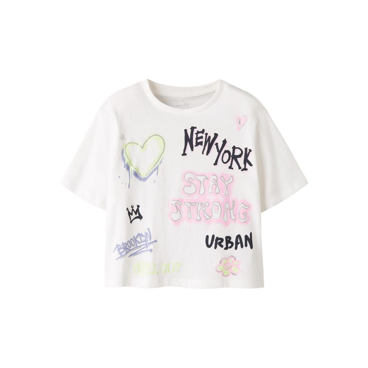 Μπλούζα μακό κορίτσι name it-13254523-Cloud Dancer/Stay Strong