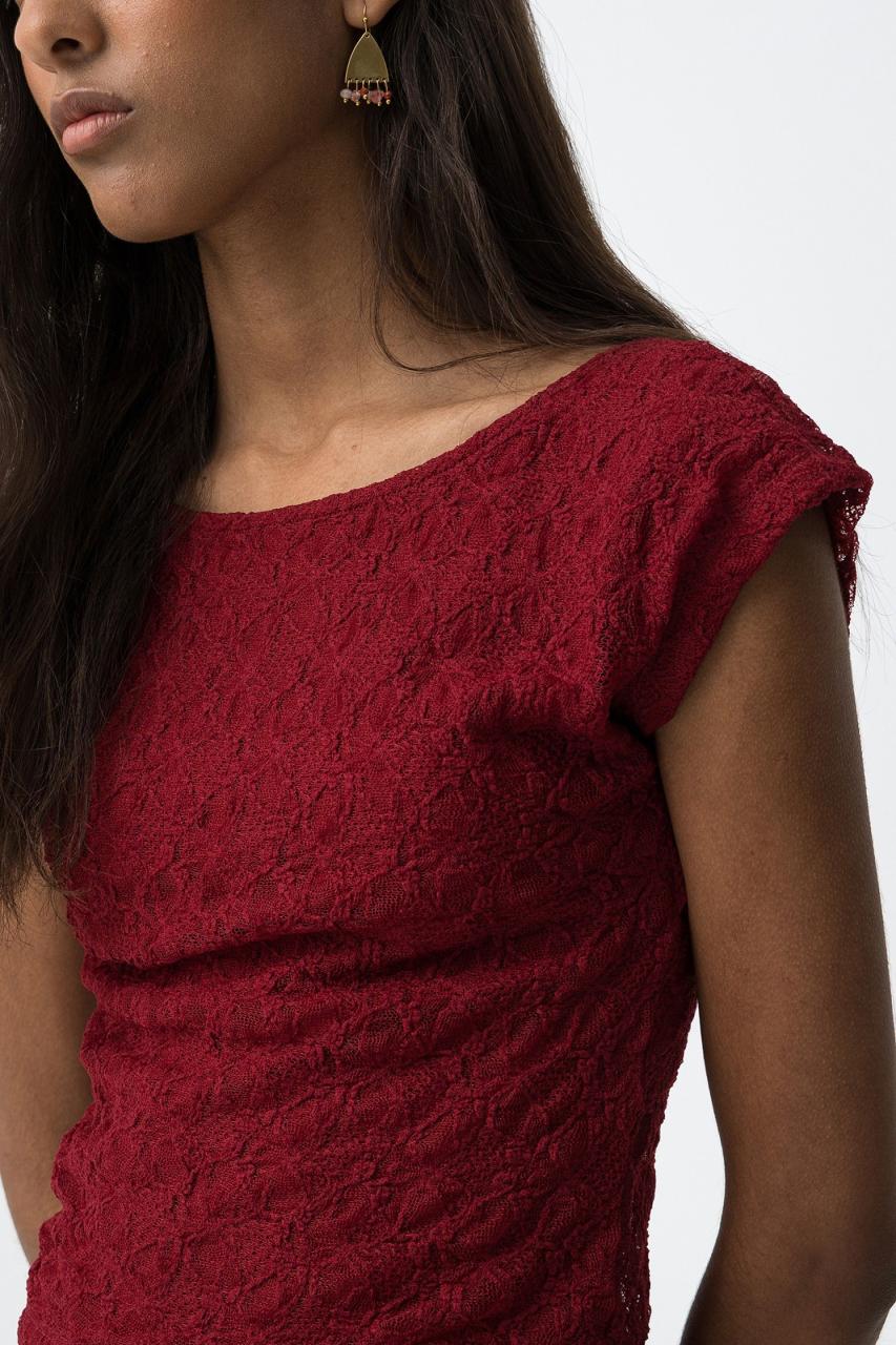 Μπλούζα δαντέλα κορίτσι Tiffosi-10065531-543-Tiberian Red