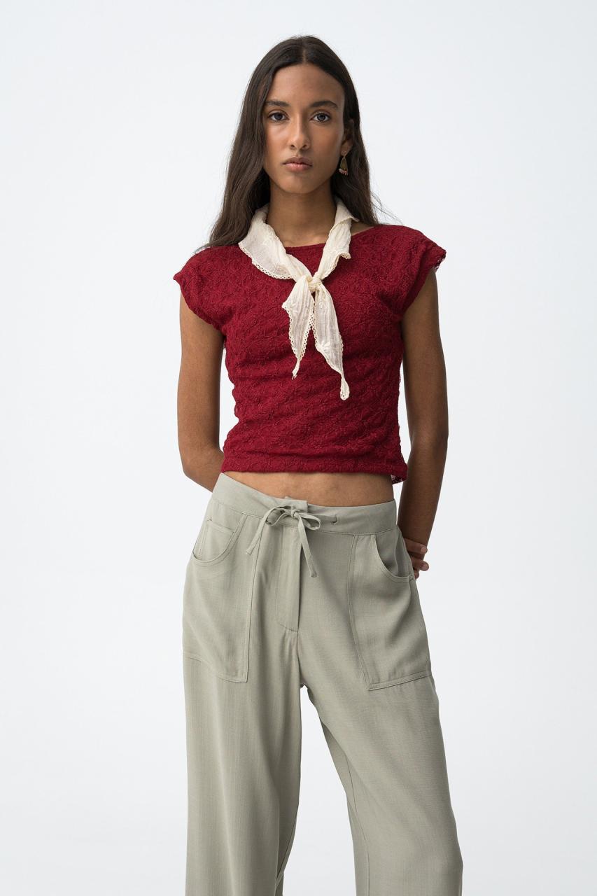 Μπλούζα δαντέλα κορίτσι Tiffosi-10065531-543-Tiberian Red