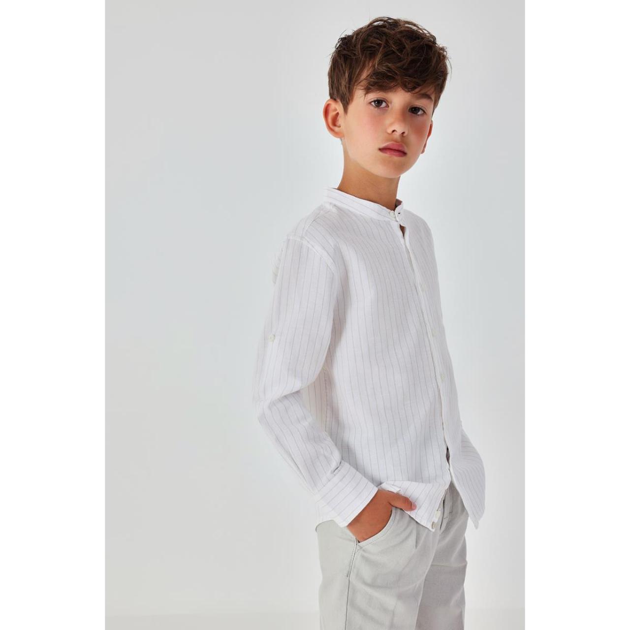 Πουκάμισο λινό αγόρι Boboli-863007-9787-White