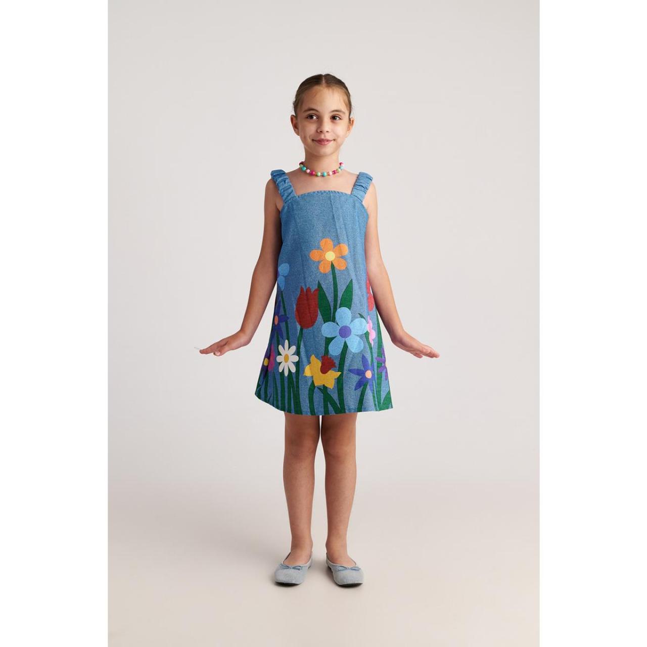 Φόρεμα υφασμάτινο κορίτσι two in a castle-T7131-Blue