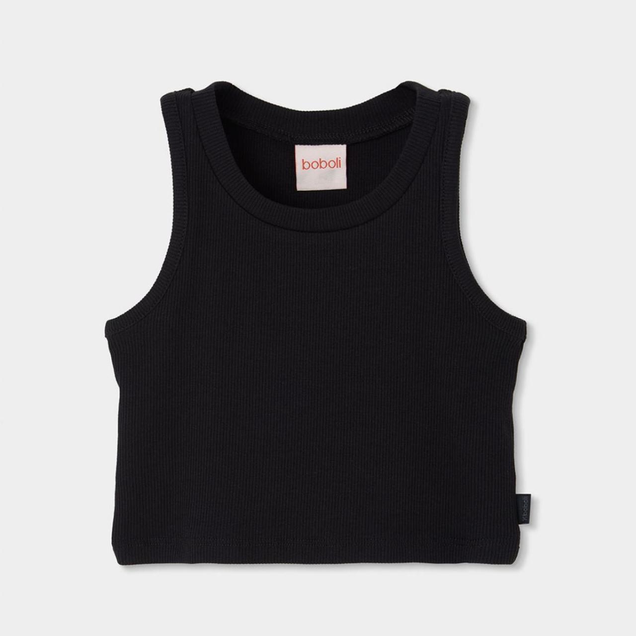 Μπλούζα μακό ριμπ κορίτσι Boboli-493040-890-Black