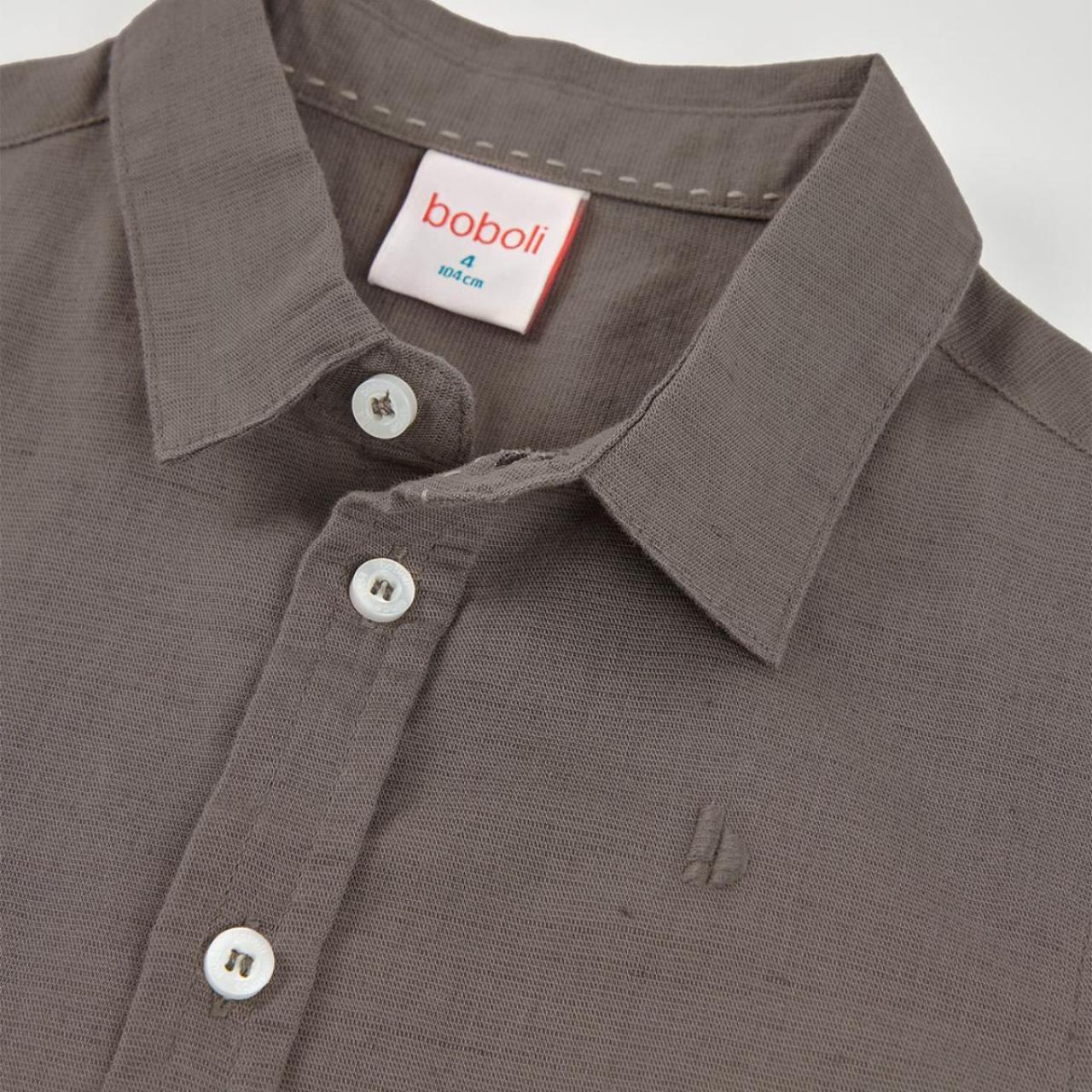 Πουκάμισο λινό αγόρι Boboli-873019-7456-Brown φωτογραφία