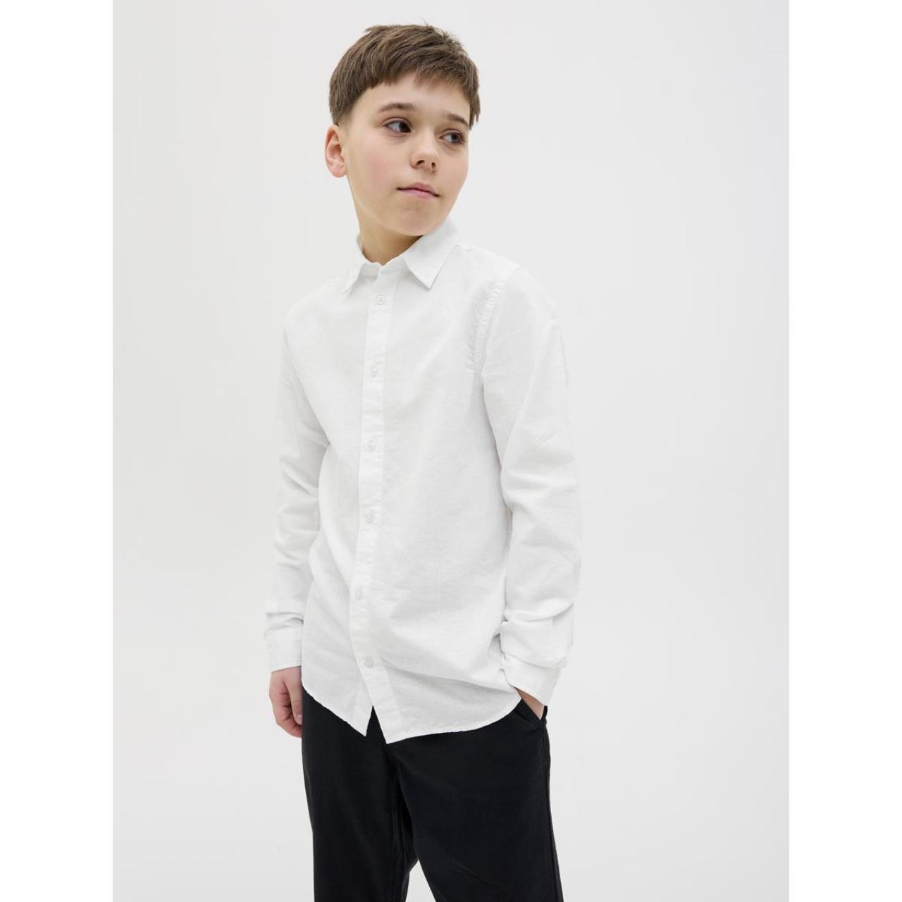 Πουκάμισο λινό αγόρι Jack & Jones-12268988-White φωτογραφία