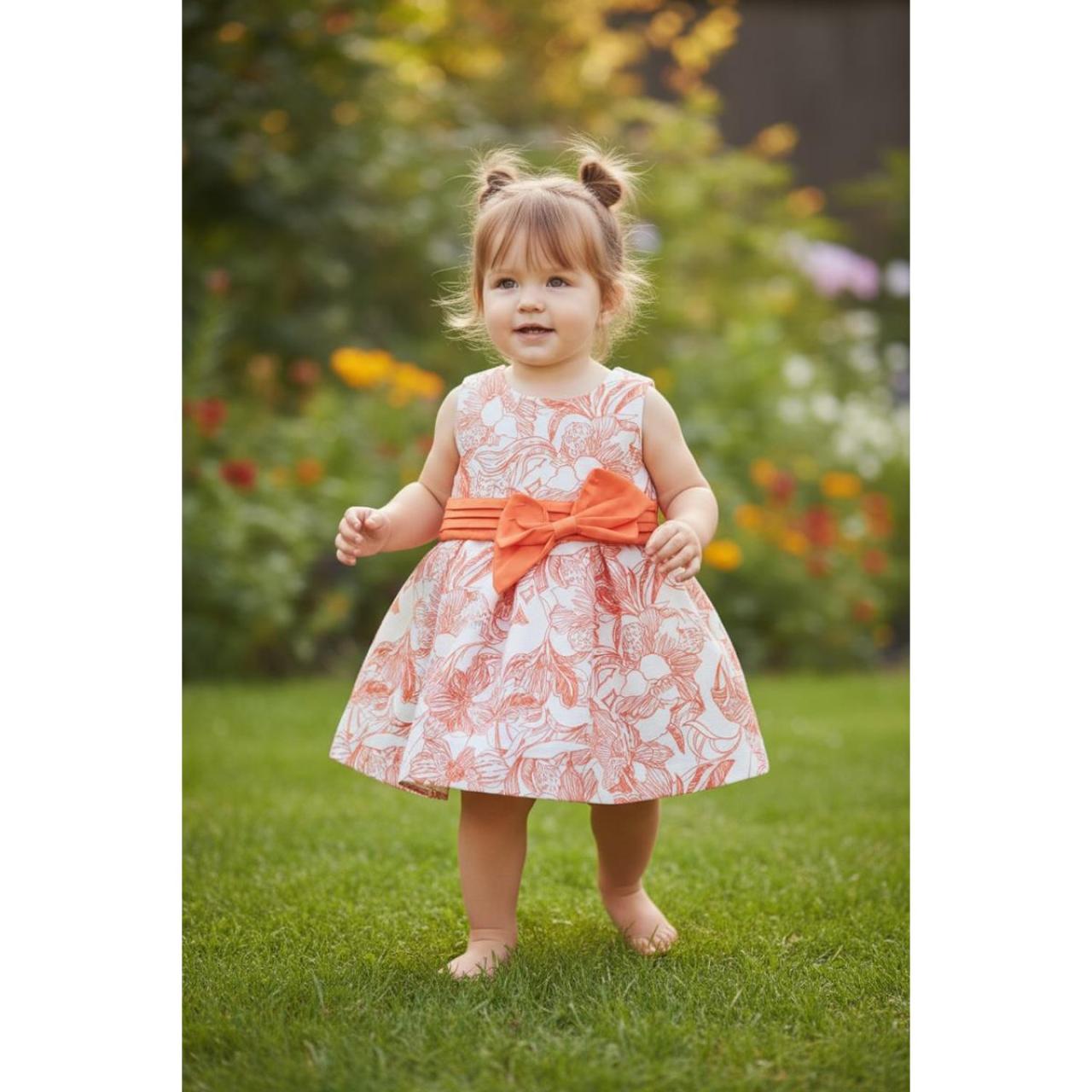 Φόρεμα μπεμπέ υφασμάτινο κορίτσι Restart-26/10802-Orange