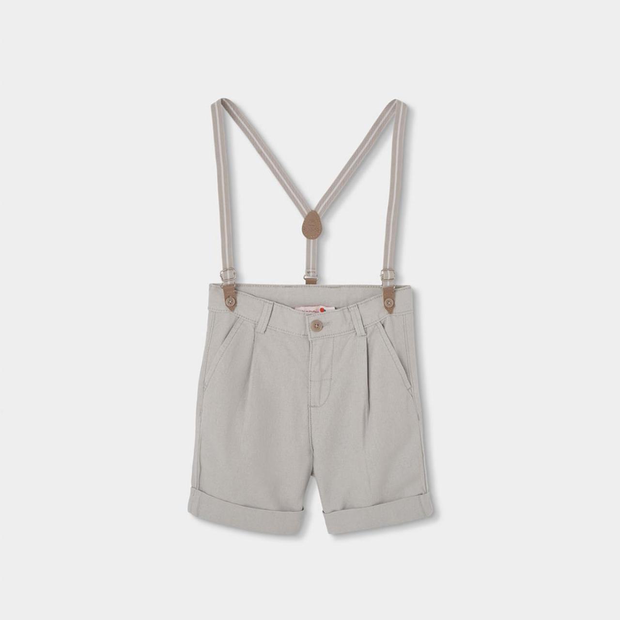 Βερμούδα λινή με τιράντες αγόρι Boboli-863041-7372-Grey