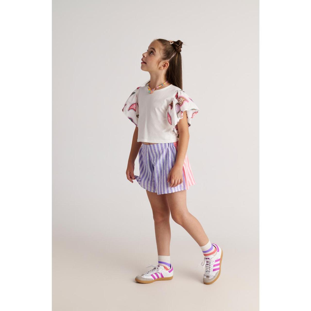 Σετ υφασμάτινο με σορτς κορίτσι two in a castle-T7127-White