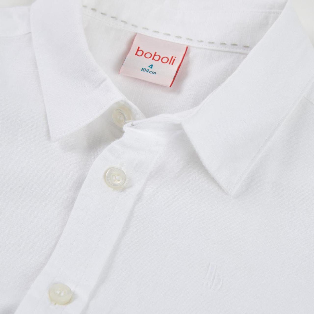 Πουκάμισο λινό αγόρι Boboli-873053-1100-White φωτογραφία