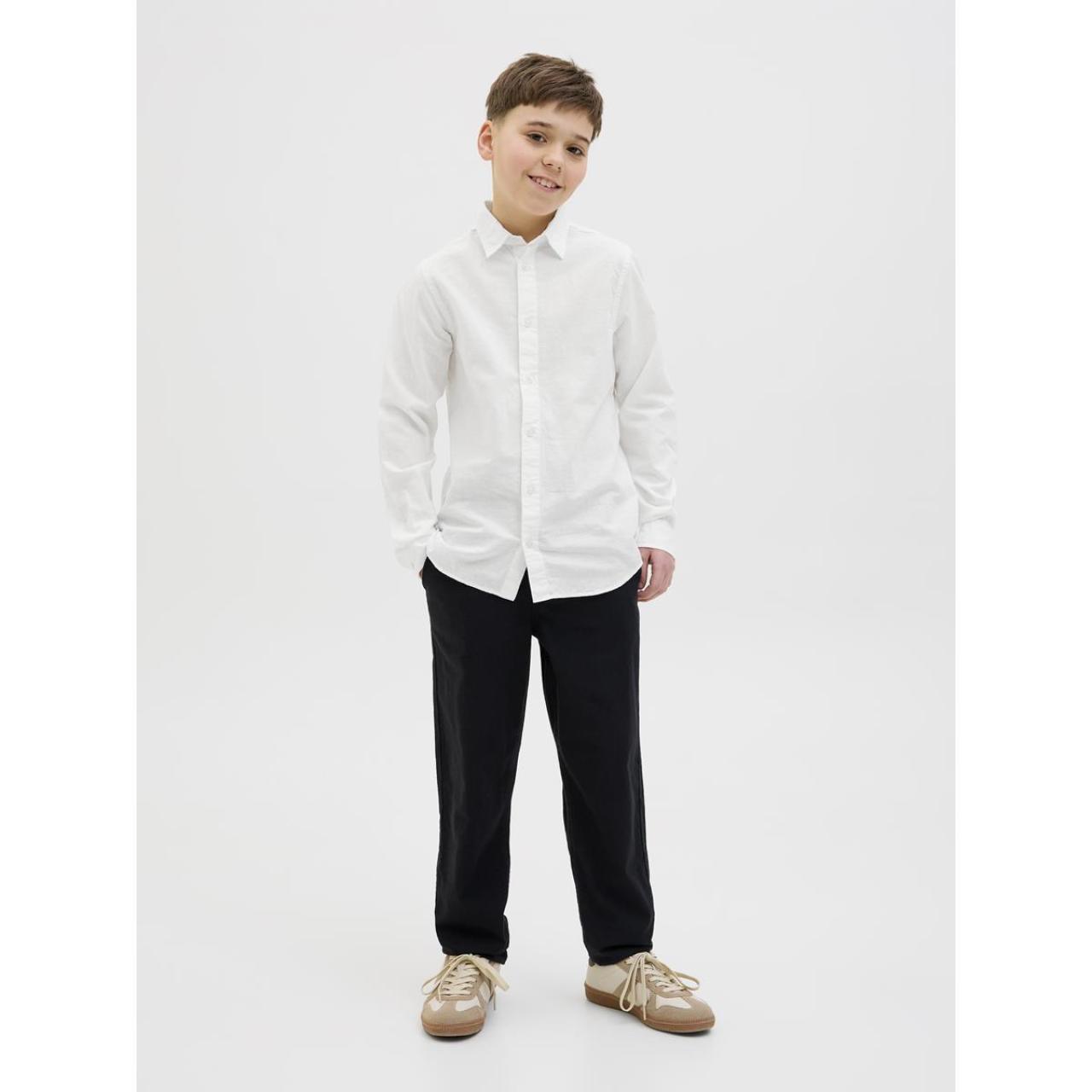Πουκάμισο λινό αγόρι Jack & Jones-12268988-White φωτογραφία