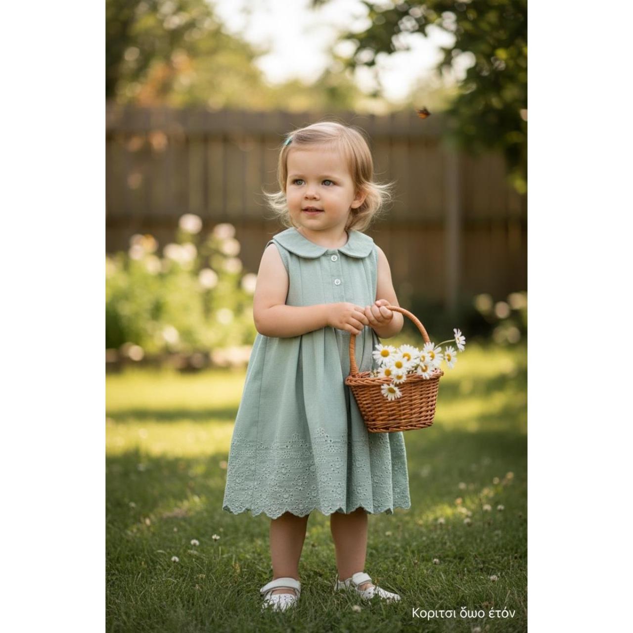 Φόρεμα υφασμάτινο κορίτσι Restart-26/10921-Green