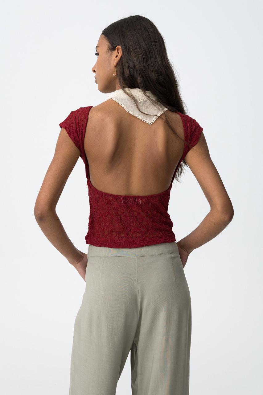 Μπλούζα δαντέλα κορίτσι Tiffosi-10065531-543-Tiberian Red