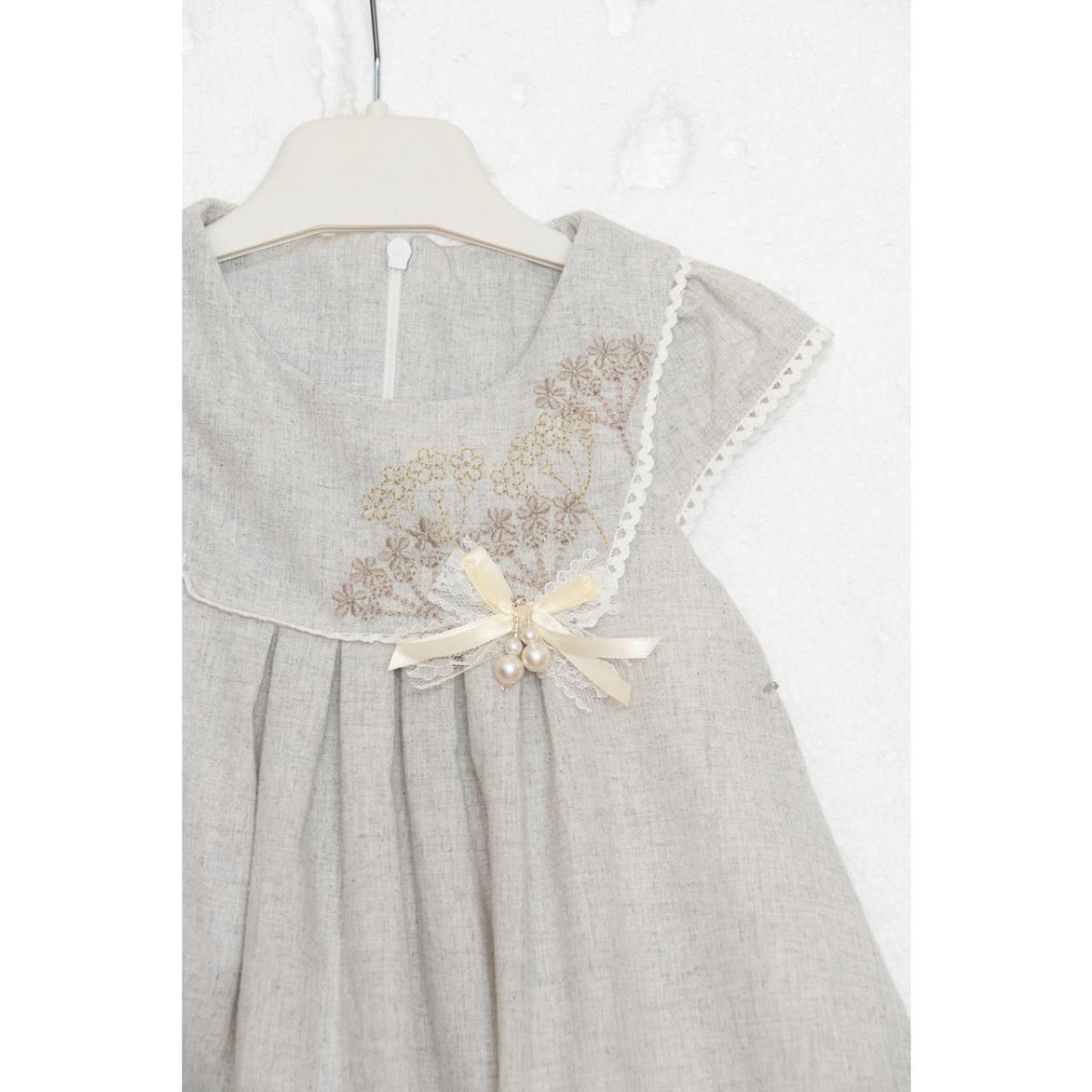 Φόρεμα μπεμπέ υφασμάτινο κορίτσι Restart-26/10836-Grey