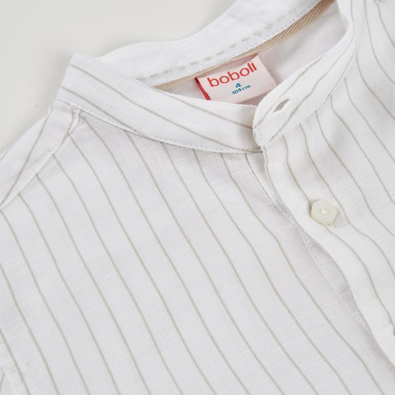 Πουκάμισο λινό αγόρι Boboli-863007-9787-White