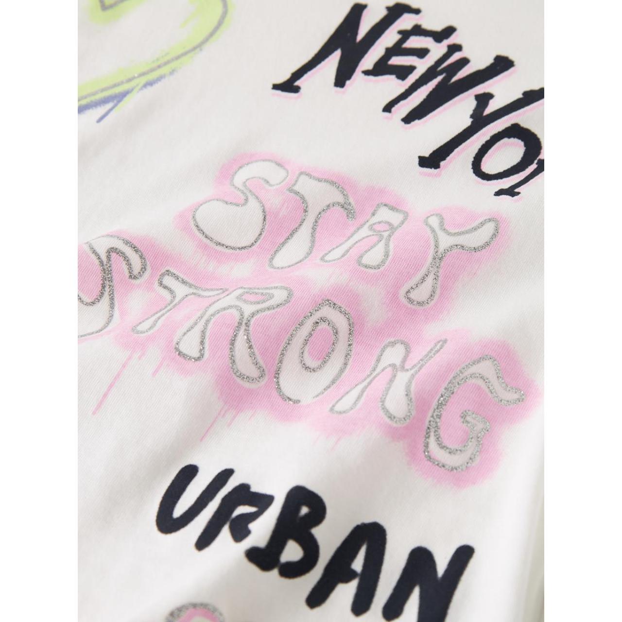 Μπλούζα μακό κορίτσι name it-13254523-Cloud Dancer/Stay Strong