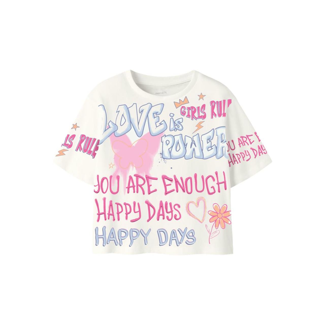 Μπλούζα μακό κορίτσι name it-13254523-Cloud Dancer/Love Is Power