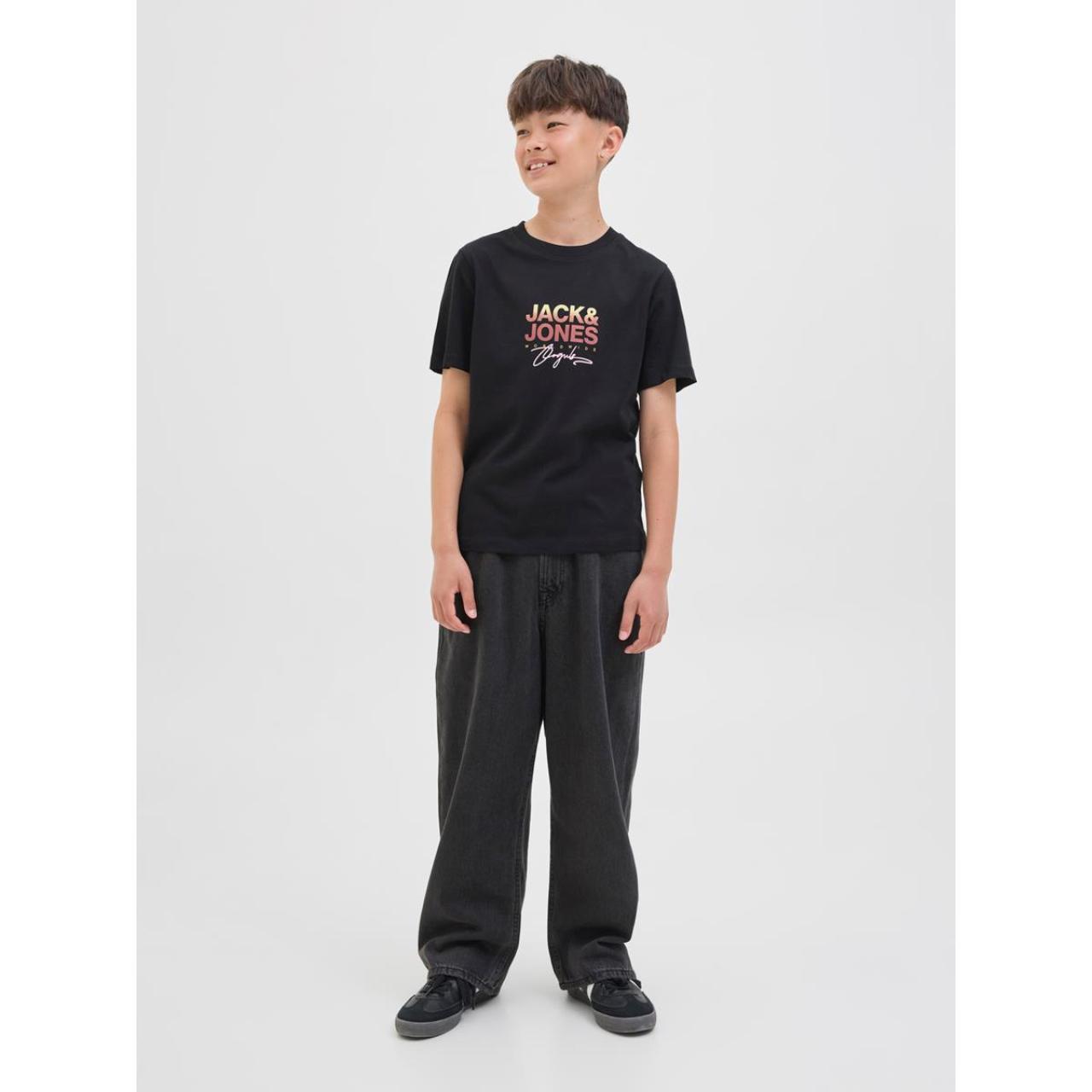 Τζιν παντελόνι αγόρι Jack & Jones Junior Baggy Μαύρο
