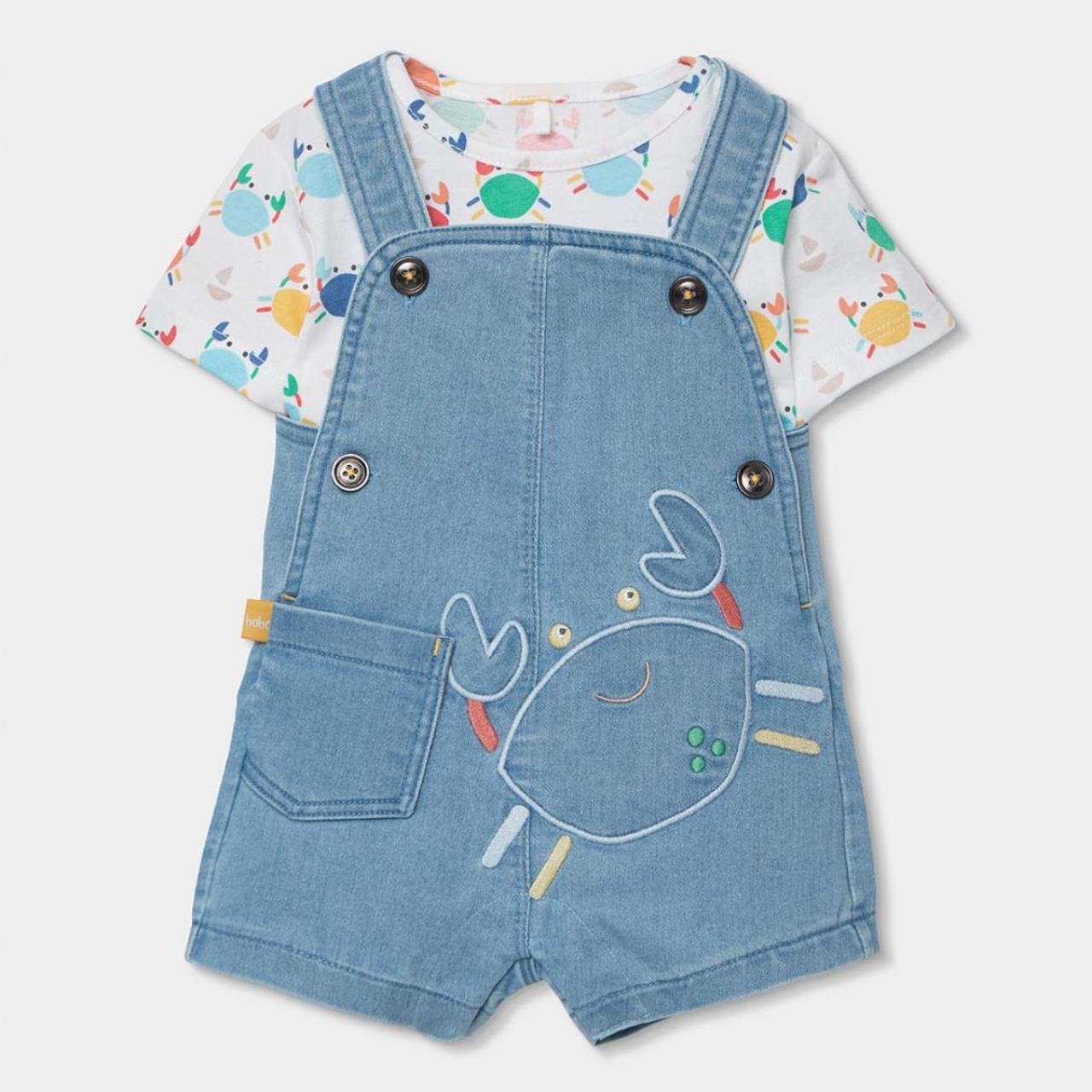 Σετ σαλοπέτα μπεμπέ αγόρι Boboli-243010-9837-Denim