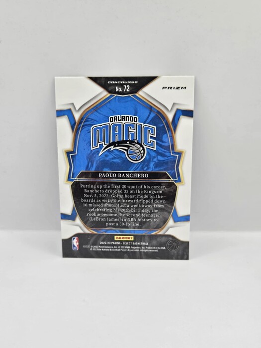 2022-23 Panini Select Basketball  Paolo Banchero Cracked ice rookie concourse No.72