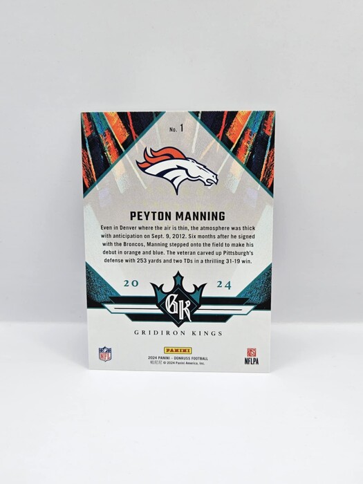 2024 Panini Doruss Football Peyton Manning ''Gridiron Kings'' No.1