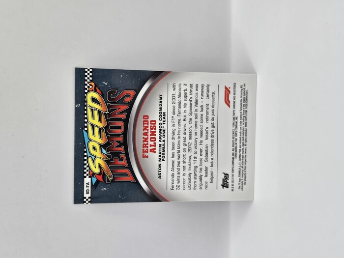 2023 Topps Chrome Formula 1 Fernando Alonso ''Speed demons'' #SD-FA
