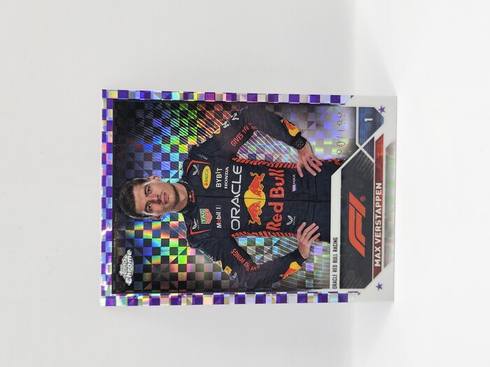2023 Topps Chrome Formula 1 Max Verstappen Purple Checker Flag /199 #1