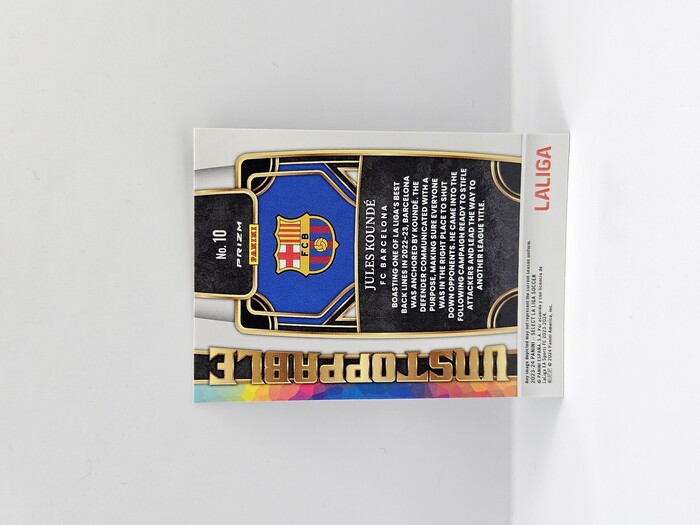 2023-24 Panini Select La Liga Soccer Jules Kounde ''Unstoppable'' prizm No.10