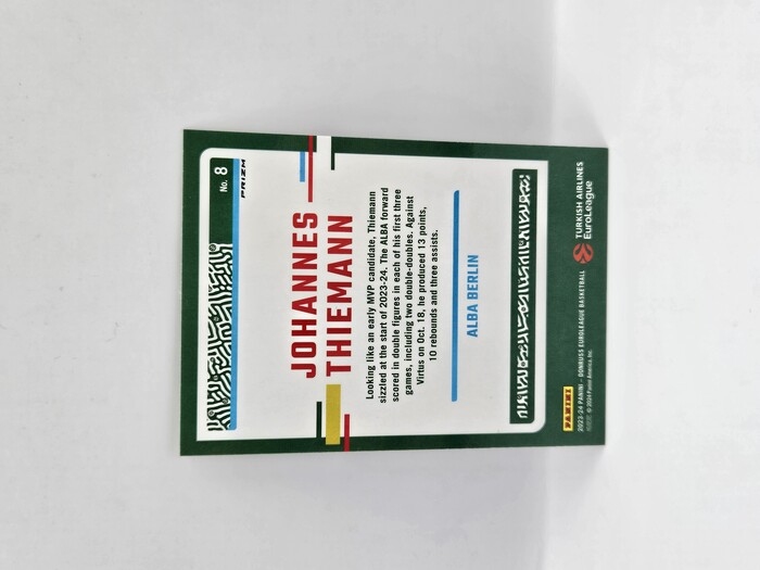 2023-24 Panini euroleague Donruss Optic Johannes Thiemann holo No.8