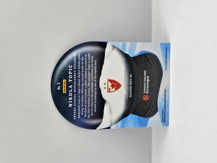 2023-24 Panini Euroleague Crown Royal Nikola Topic ''Sno Globe'' /25 No.3