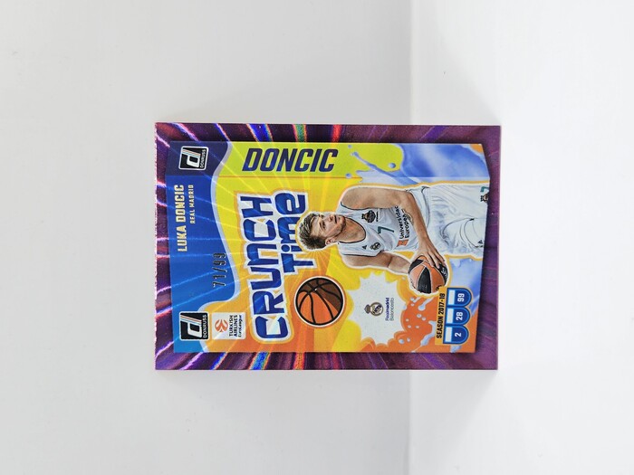 24-25 PANINI DONRUSS EUROLEAGUE REAL MADRID LUKA DONCIC CRUNCH TIME PURPLE LAZER 71/99