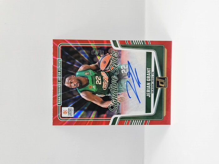 24-25 PANINI DONRUSS EUROLEAGUE PANATHINAIKOS JERIAN GRANT ''SIGNATURE SERIES'' RED LASER 95/99
