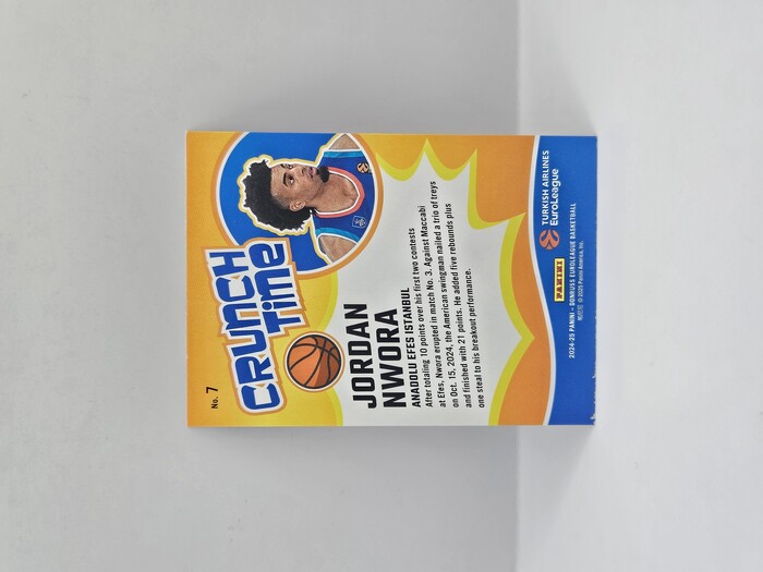 24-25 PANINI DONRUSS EUROLEAGUE ANADOLU EFES JORDAN NWORA ''CRUNCH TIME'' PURPLE LASER 06/99