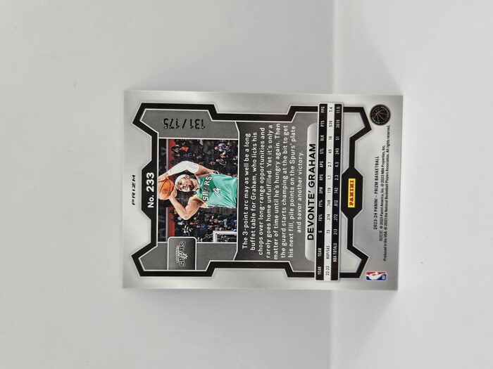 2023-24 PANINI PRIZM DEVONTE GRAHAM WHITE 131/175