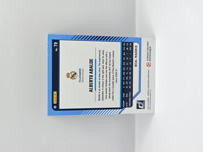 24-25 PANINI DONRUSS EUROLEAGUE REAL MADRID ALBERTO ABALDE PURPLE PRESS PROOF 114/275